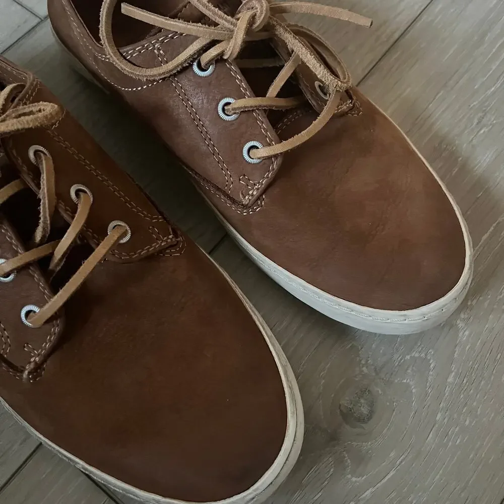 FRYE 'Norfolk' Men's 8.5 Deck Shoe Leather Lace Up Casual Sneaker Cognac Tan